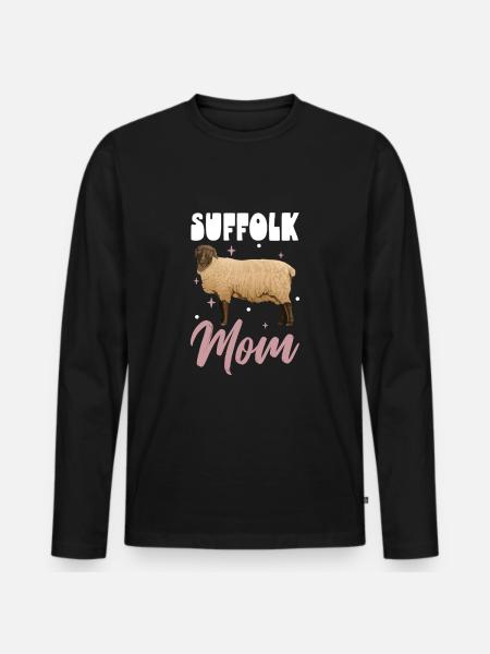 Suffolk-Schaf Mama - Männer Premium Bio Langarmshirt - Schwarz