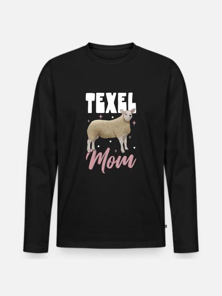 Texel sheep mom - Men's Premium Organic Long Sleeve Shirt - black