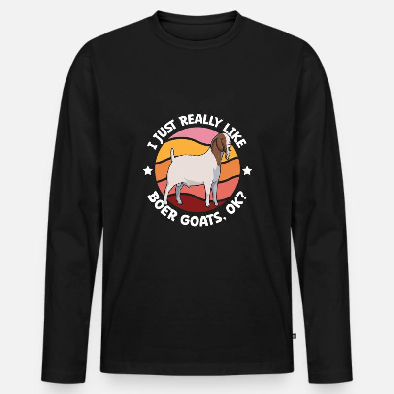 Ich liebe meine Burenziege - Männer Premium Bio Langarmshirt - Schwarz