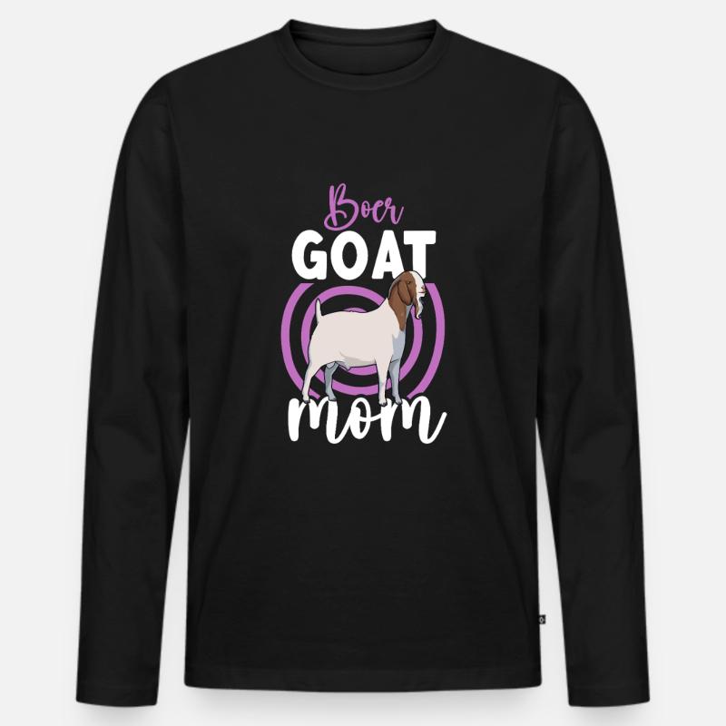 Mama einer Burenziege - Männer Premium Bio Langarmshirt - Schwarz