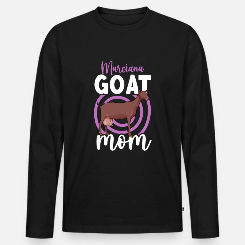 Mama einer Murcia-Granada-Ziege - Männer Premium Bio Langarmshirt - Schwarz