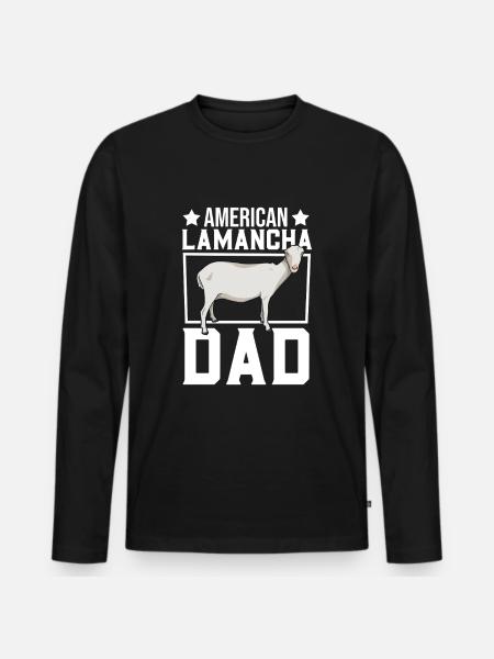 Papa d’une chèvre LaMancha - T-shirt manches longues Premium bio Homme - noir