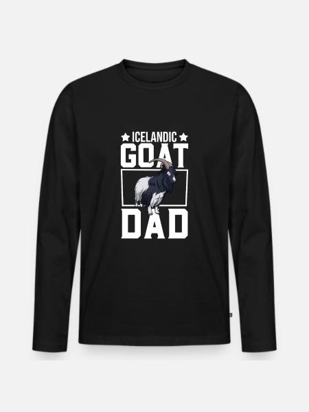 Papa d’une chèvre islandaise - T-shirt manches longues Premium bio Homme - noir