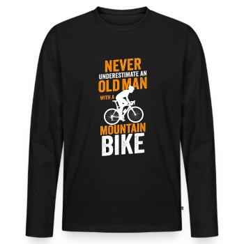VTT - T-shirt manches longues Premium bio Homme - noir - Devant - Nico (187cm)