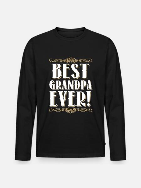 Opa Großvater - Männer Premium Bio Langarmshirt - Schwarz