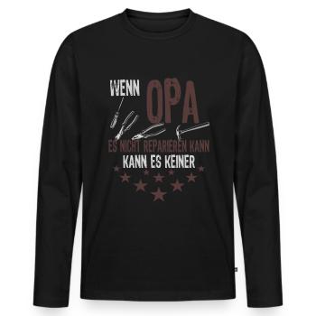 Opa Papa Handwerker - Männer Premium Bio Langarmshirt - Schwarz - Vorne - Nico (187cm)
