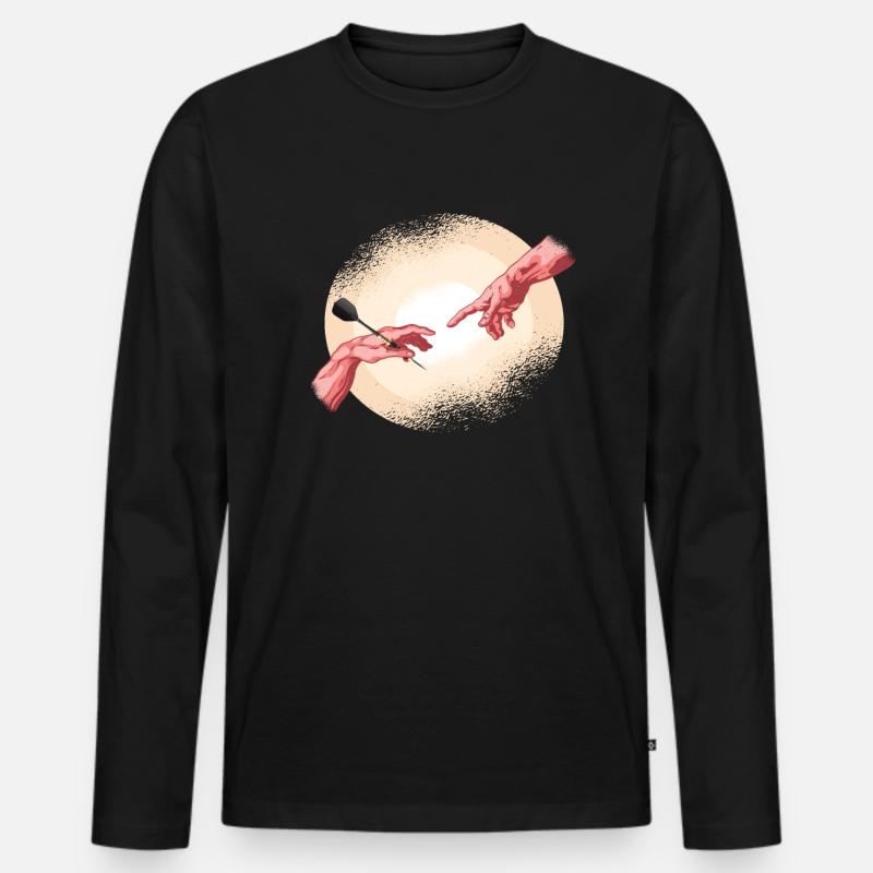 Dart - Männer Premium Bio Langarmshirt - Schwarz
