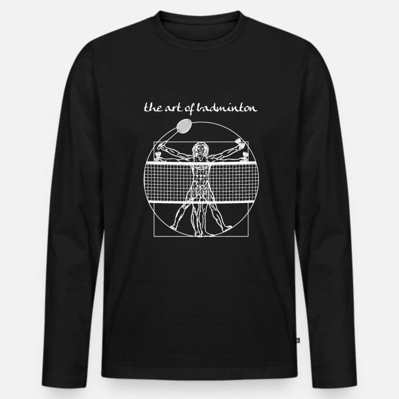Badminton - Männer Premium Bio Langarmshirt - Schwarz