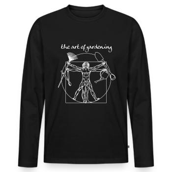 Garten - Männer Premium Bio Langarmshirt - Schwarz - Vorne - Nico (187cm)