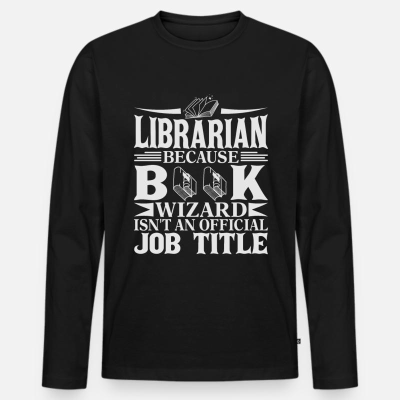 Librarian - Book Wizard - Männer Premium Bio Langarmshirt - Schwarz