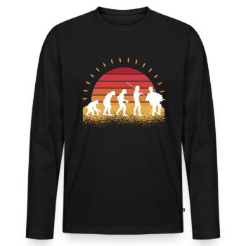 Accordéon - T-shirt manches longues Premium bio Homme - noir - Devant - Nico (187cm)