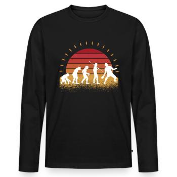 Table tennis - Men's Premium Organic Long Sleeve Shirt - black - Front - Nico (187cm)