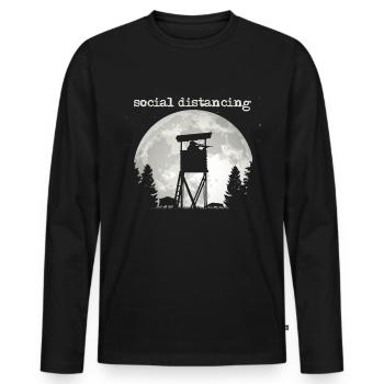 Gift for the high Jäger - Men's Premium Organic Long Sleeve Shirt - black - Front - Nico (187cm)