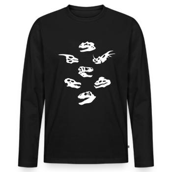 Bone Dino Skull Dinosaur - Men's Premium Organic Long Sleeve Shirt - black - Front - Nico (187cm)