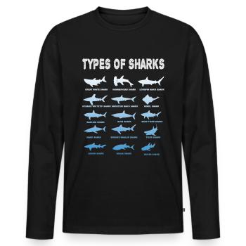 Types Of Sharks - Männer Premium Bio Langarmshirt - Schwarz - Vorne - Nico (187cm)