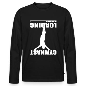 Gymnastic Man Cheerleading - Proud Gymnast Loading - Männer Premium Bio Langarmshirt - Schwarz - Vorne - Nico (187cm)