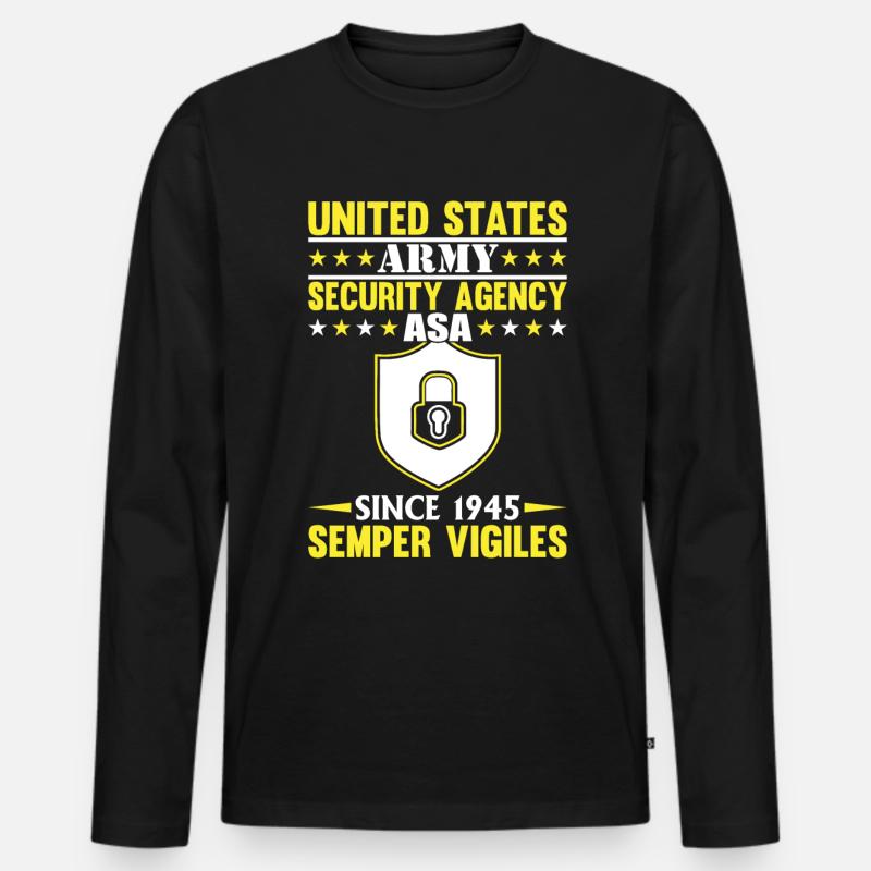 US Army Security - Männer Premium Bio Langarmshirt - Schwarz