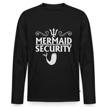 Mermaid Security - Männer Premium Bio Langarmshirt - Schwarz - Vorne - Nico (187cm)