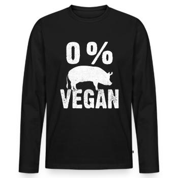Butcher Chef Butcher Grilling BBQ Anti Vegan - Men's Premium Organic Long Sleeve Shirt - black - Front - Nico (187cm)