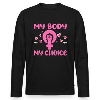 Feminism Feminist Women's Rights Equality - Men's Premium Organic Long Sleeve Shirt - black - Front - Nico (187cm)