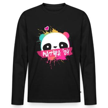 Matura '24 Maturant 2024 Motto Shirt - Men's Premium Organic Long Sleeve Shirt - black - Front - Nico (187cm)