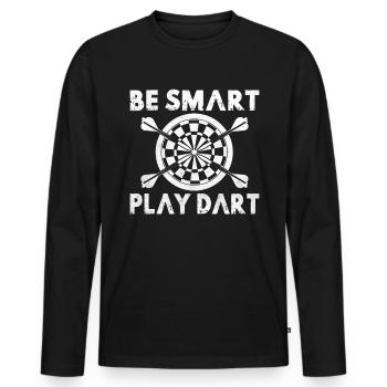 Dart Darter Darts Player Darts Gift Slogan Idea - Men's Premium Organic Long Sleeve Shirt - black - Front - Nico (187cm)