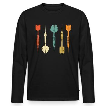 Dart Darter Darts Player Darts Gift Slogan Idea - T-shirt manches longues Premium bio Homme - noir - Devant - Nico (187cm)