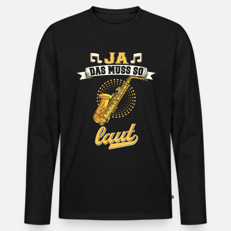 Saxophon. - Männer Premium Bio Langarmshirt - Schwarz