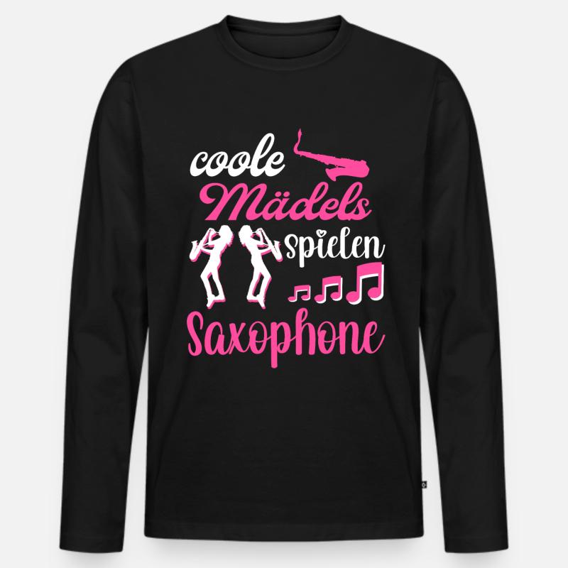 Saxophon. - Männer Premium Bio Langarmshirt - Schwarz