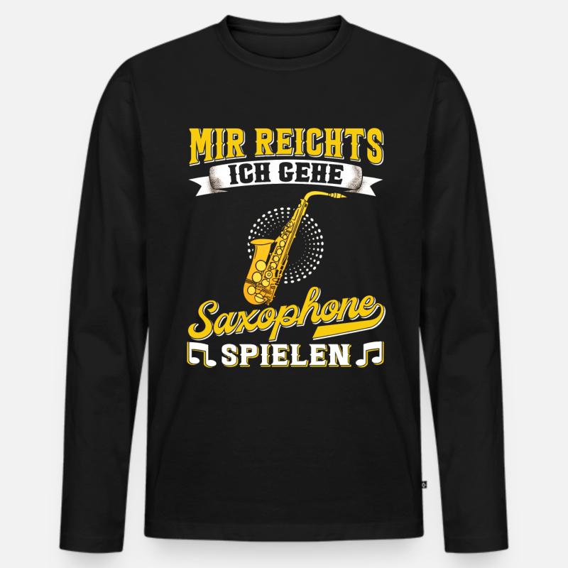 Saxophon. - Männer Premium Bio Langarmshirt - Schwarz