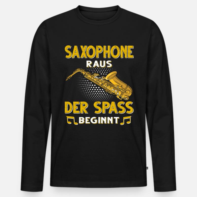 Saxophon. - Männer Premium Bio Langarmshirt - Schwarz