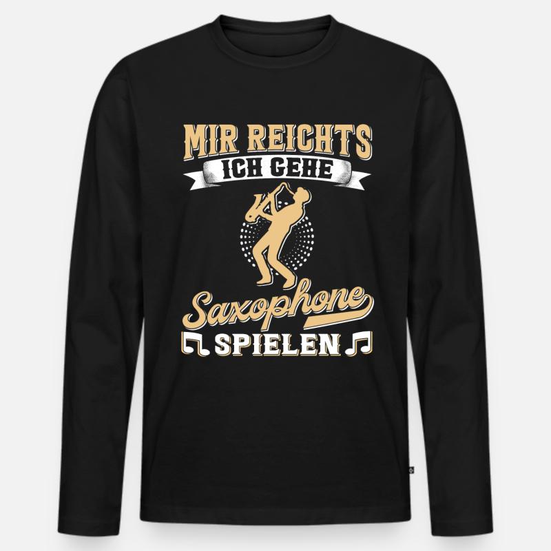 Saxophon. - Männer Premium Bio Langarmshirt - Schwarz