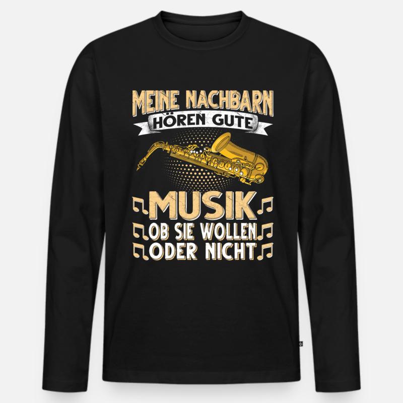 Saxophon. - Männer Premium Bio Langarmshirt - Schwarz