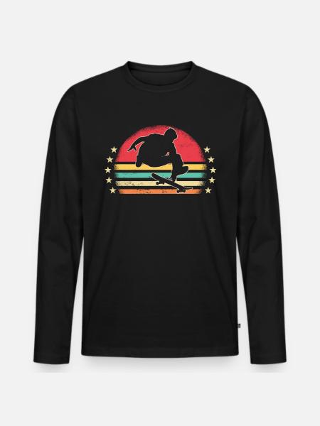 Skaters Skate Skateboarding Skateboard - Men's Premium Organic Long Sleeve Shirt - black