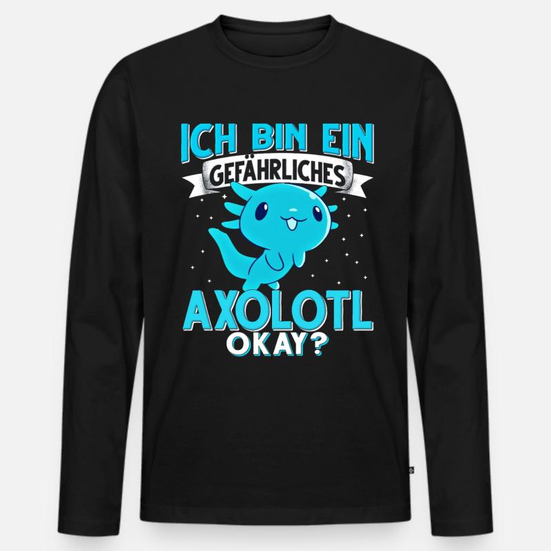 Axolotl - Männer Premium Bio Langarmshirt - Schwarz