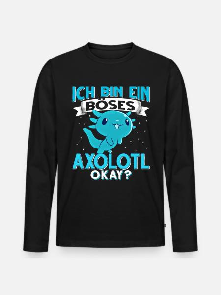 Axolotl - Männer Premium Bio Langarmshirt - Schwarz