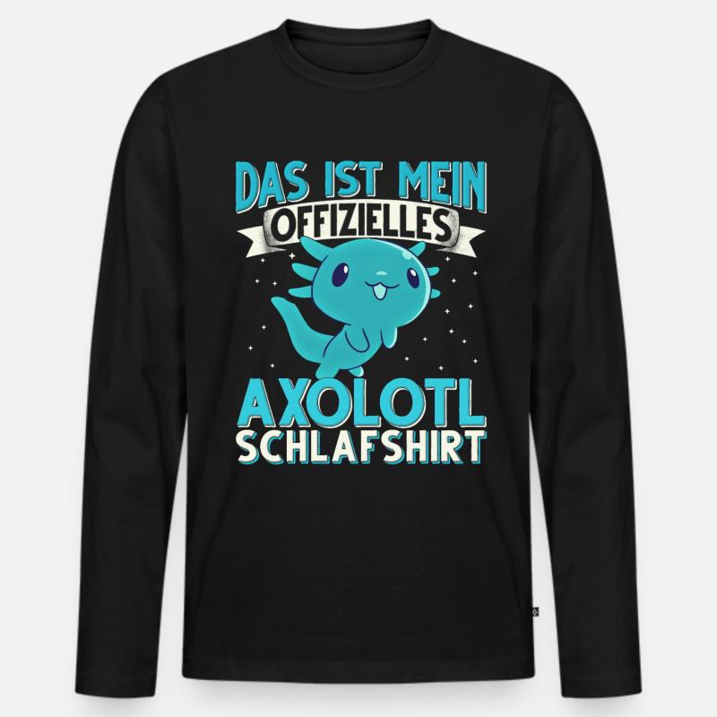 Axolotl - Männer Premium Bio Langarmshirt - Schwarz