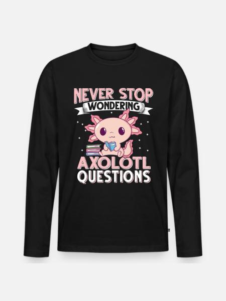 Axolotl. Axolotl Questions - Men's Premium Organic Long Sleeve Shirt - black