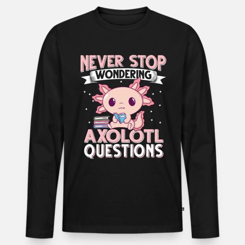Axolotl. Axolotl Questions - Männer Premium Bio Langarmshirt - Schwarz