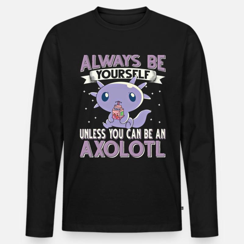Axolotl - Männer Premium Bio Langarmshirt - Schwarz