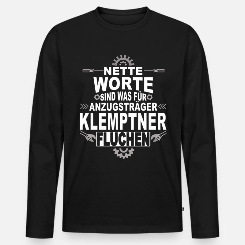 Dachdecker Handwerker Spengler - Männer Premium Bio Langarmshirt - Schwarz