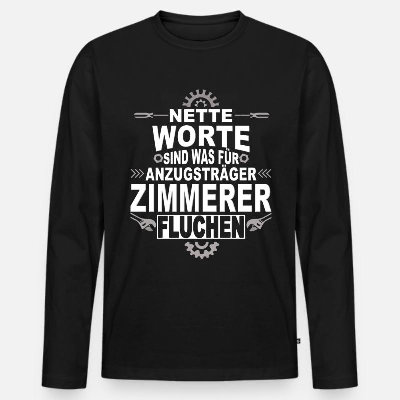 Handwerker Zimmerer - Männer Premium Bio Langarmshirt - Schwarz