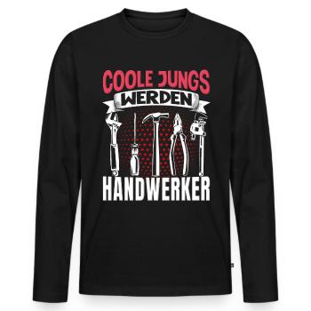 Handwerk Handwerker - Männer Premium Bio Langarmshirt - Schwarz - Vorne - Nico (187cm)