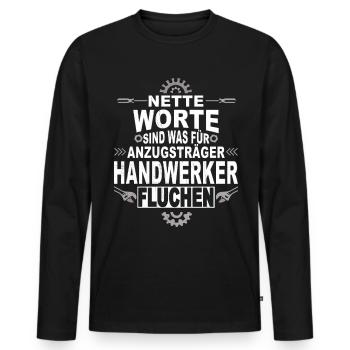 Handwerk Handwerker - Männer Premium Bio Langarmshirt - Schwarz - Vorne - Nico (187cm)