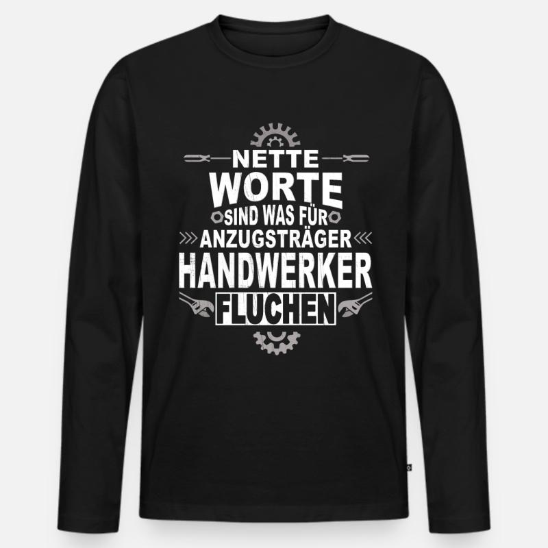 Handwerk Handwerker - Männer Premium Bio Langarmshirt - Schwarz