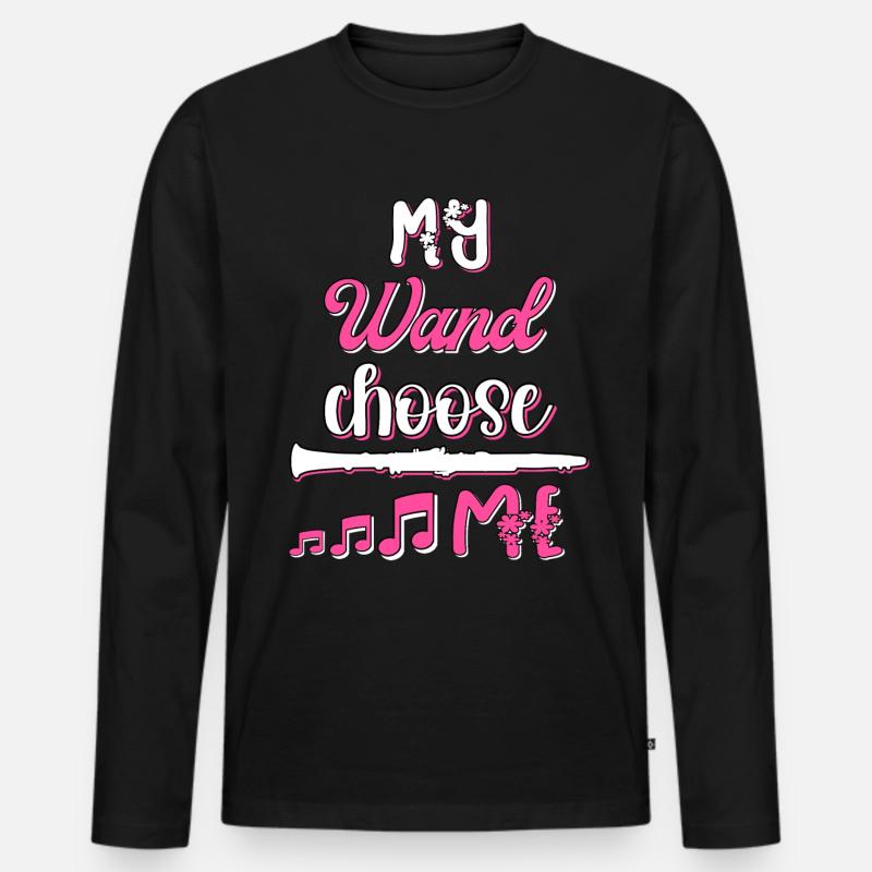 Klarinette Flöte - Männer Premium Bio Langarmshirt - Schwarz