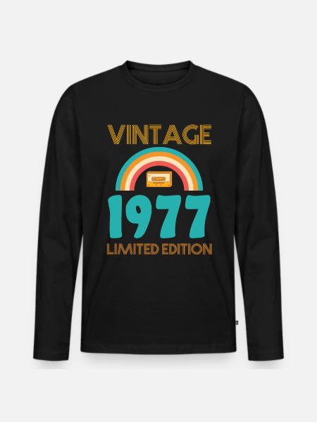 Limited Edition 1977 - Men's Premium Organic Long Sleeve Shirt - black