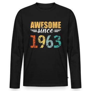 Légendaire depuis 1963 - tout simplement génial! - T-shirt manches longues Premium bio Homme - noir - Devant - Nico (187cm)