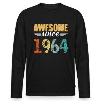 Since 1964: the definition of great! - Men's Premium Organic Long Sleeve Shirt - black - Front - Nico (187cm)