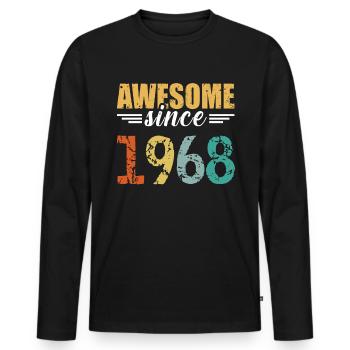 Légendaire depuis 1968 - tout simplement génial! - T-shirt manches longues Premium bio Homme - noir - Devant - Nico (187cm)